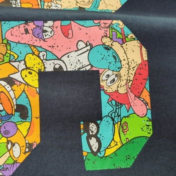 NWT Nickelodeon Nick 90's Cartoon Characters Short Sleeve T-Shirt Navy Size L - Picture 6 of 11